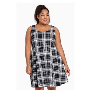 Torrid 2X Plaid Skater textured dress